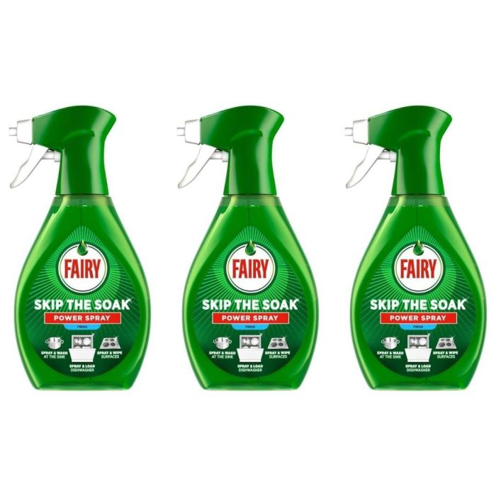 Fairy Skip The Soak Power Spray Fresh Dishwasher Cleaner 500ml x 3