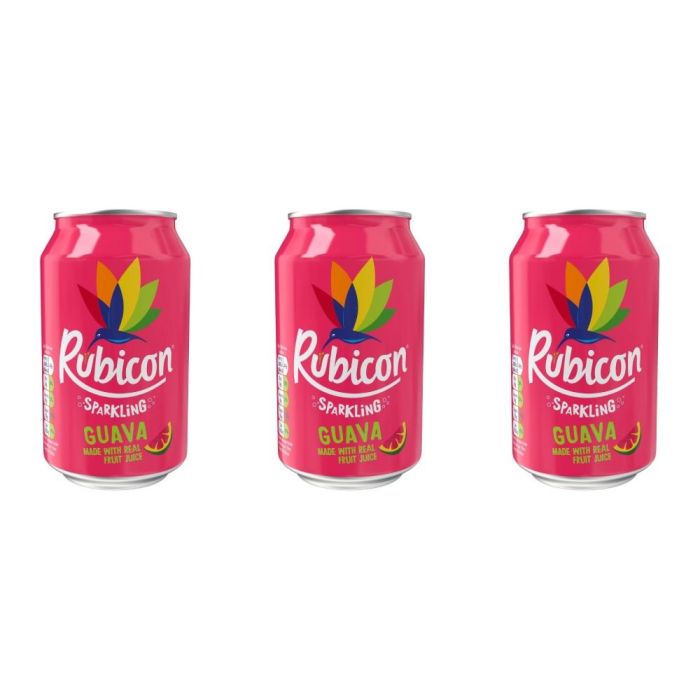 Rubicon Guava Sparkling Fruit Drink 330ml Can - Pack of 3