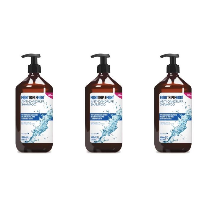 Eight Triple Eight Anti-Dandruff Shampoo 1L - Pack of 3