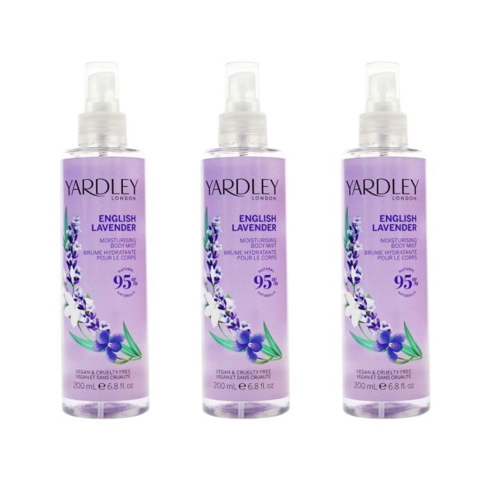 Yardley London English Lavender Fragrance Body Mist 200ml - Pack of 3
