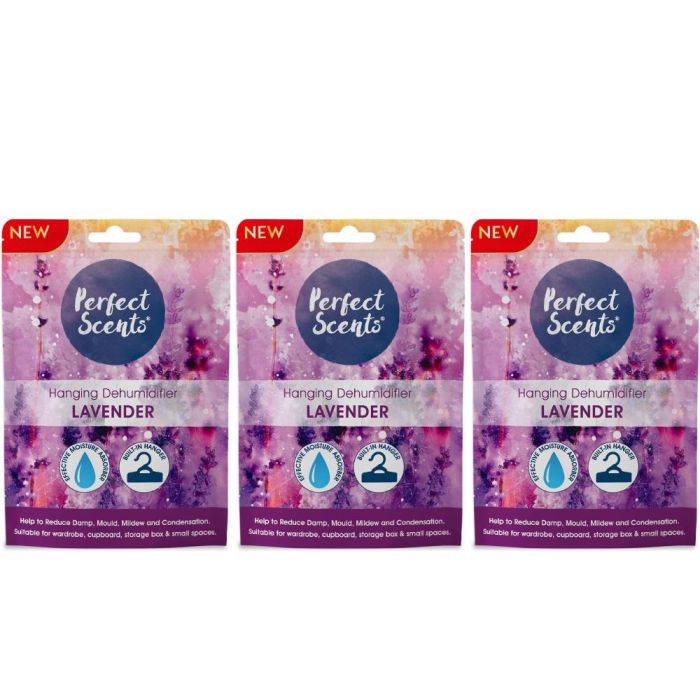 Perfect Scents Lavender Hanging Dehumidifier 180g - Pack of 3