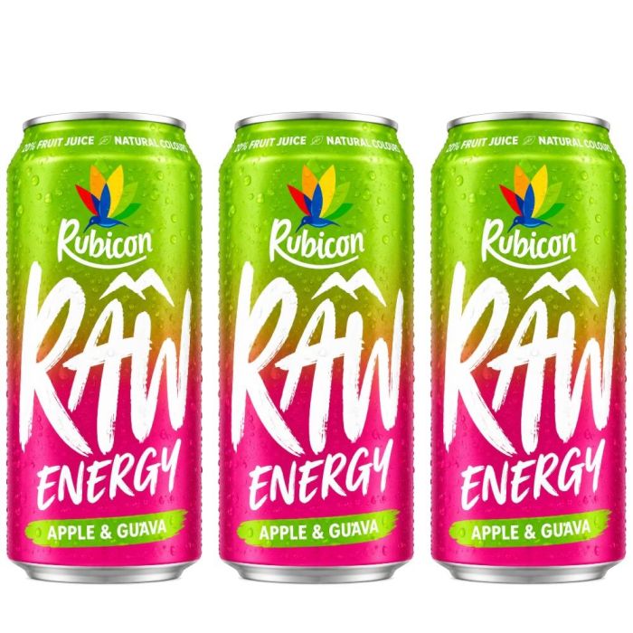 Rubicon Raw Apple & Guava Energy Drink 500ml - Pack of 3