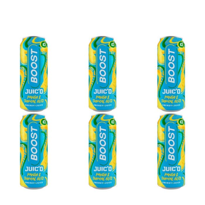 Boost Juic'd Mango & Tropical Blitz Energy Drink 500ml - Pack of 6