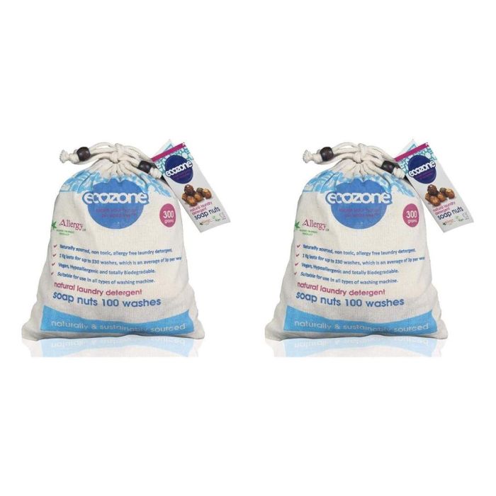 Ecozone Soap Nuts Natural Laundry Detergent 300 G - Pack of 2