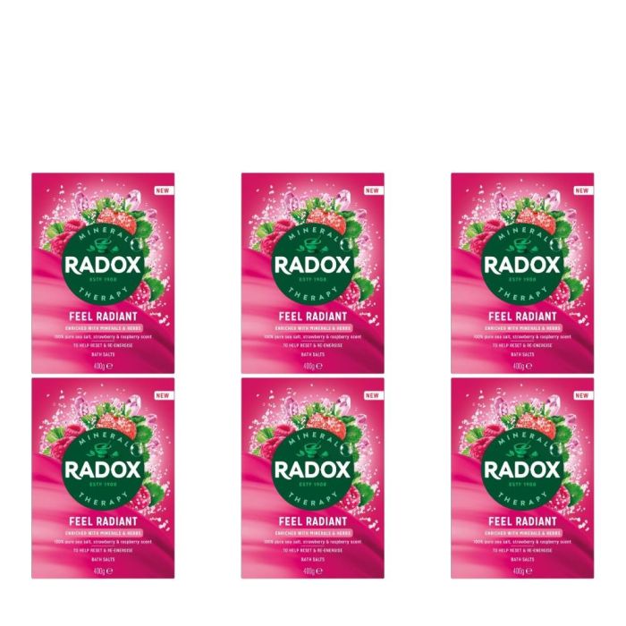Radox Feel Radiant Bath Salts 400g - Pack of 6
