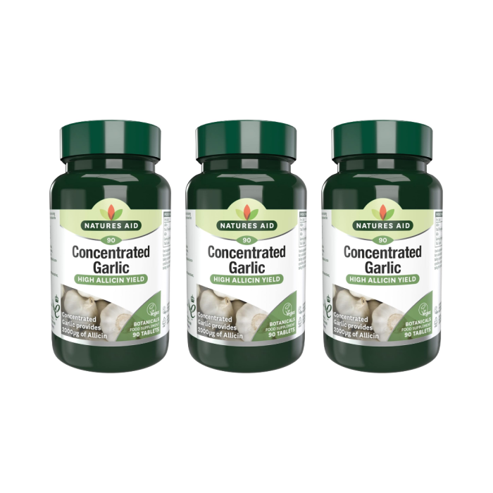 Nature's Aid Concentrated Garlic High Allicin Yield 90 Tablets - Pack of 3