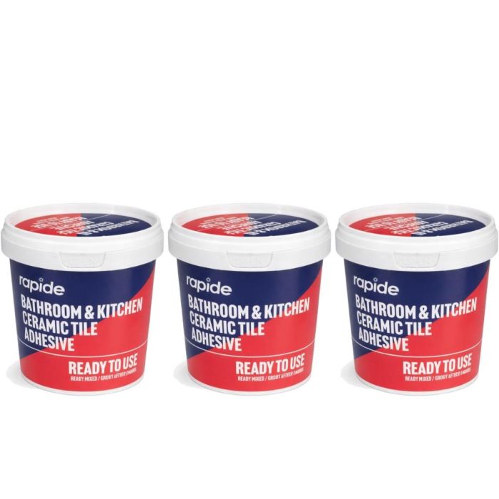 Rapide Bathroom & Kitchen Ceramic Tile Adhesive 1kg - Pack of 3