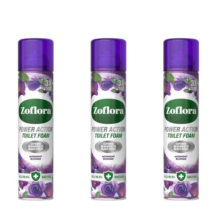 Zoflora Midnight Blooms Toilet Foam Cleaner 300ml - Pack of 3