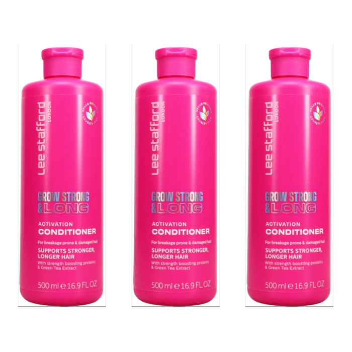 Lee Stafford Grow Strong & Long Conditioner 500ml - Pack of 3