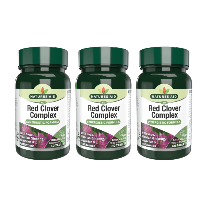 Natures Aid Red Clover Complex For Menstrual Comfort 60 Tablets - Pack of 3