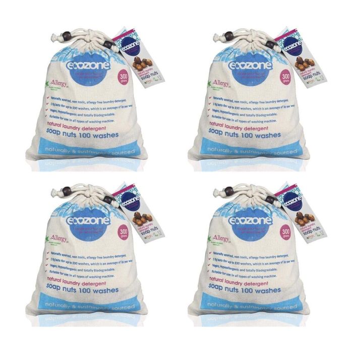 Ecozone Soap Nuts Natural Laundry Detergent 300 G - Pack of 4