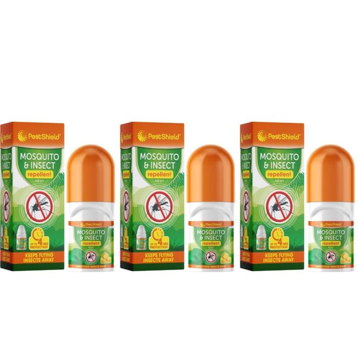 PestShield Mosquito & Insect Repellent Roll-On 75ml - Pack of 3