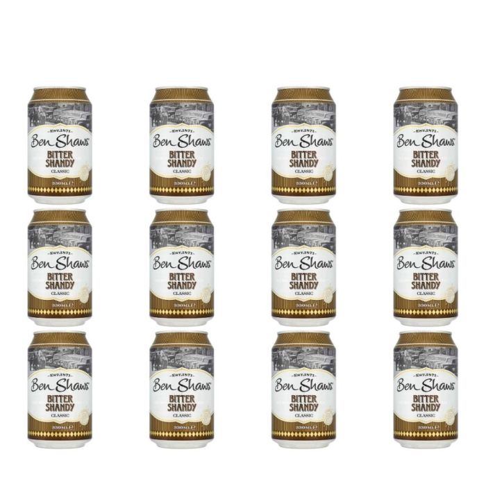 Ben Shaws Bitter Shandy Classic Sparkling Soft Drink 330ml - Pack of 12