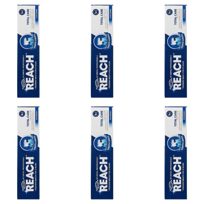 Reach Total Care Toothpaste Pepper Mint Fights Cavities & Plaque 150g x 6