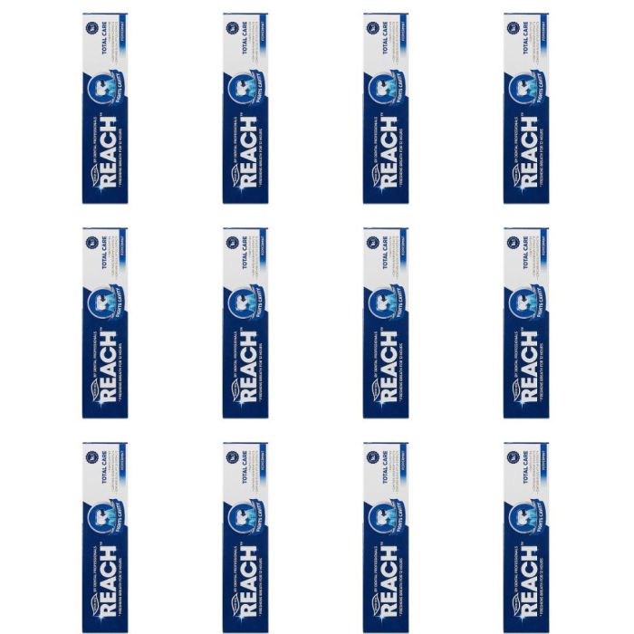 Reach Total Care Toothpaste Pepper Mint Fights Cavities & Plaque 150g x 12