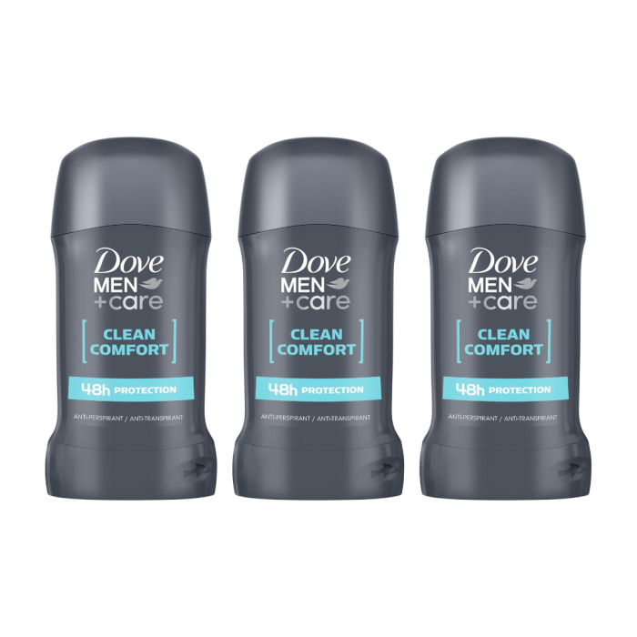 Dove Men+Care Clean Comfort Antiperspirant Deodorant 50 ml - Pack of 3