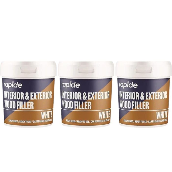 Rapide White Wood Filler Interior & Exterior Ready Mixed 470g - Pack of 3