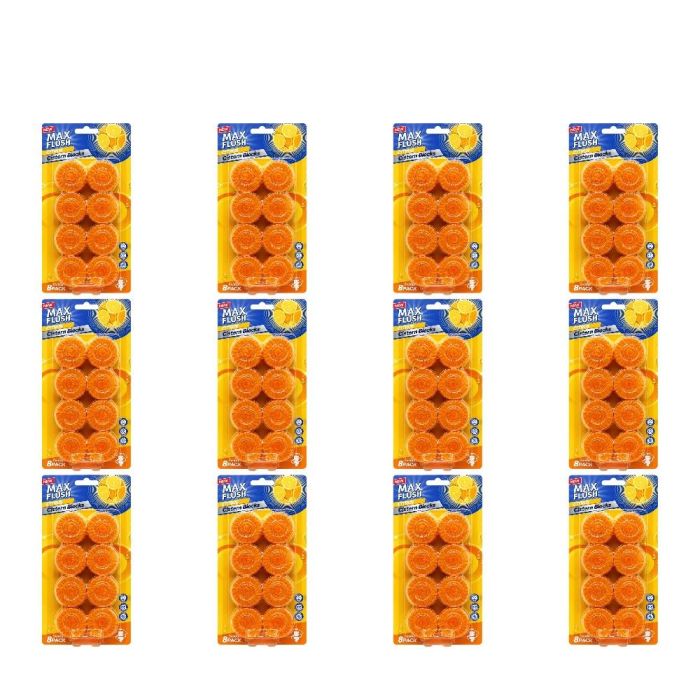 Max Flush Citrus Sparkle Cistern Blocks 8 x 50g - Pack of 12