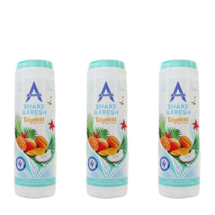 Astonish Tropical Shake & Fresh Carpet Freshener 350g - Pack of 3