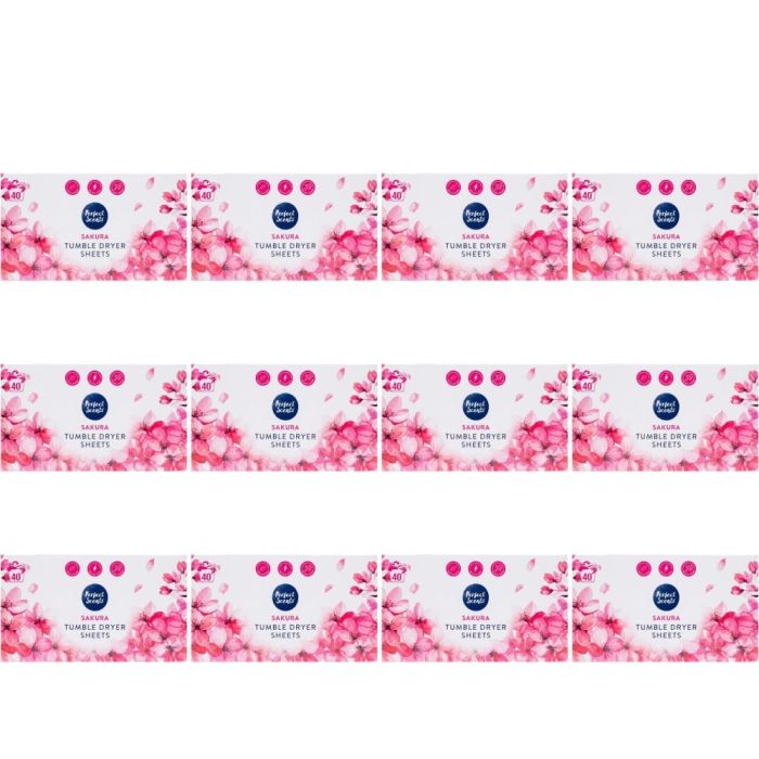 Perfect Scents Sakura Tumble Dryer Sheets 40Sheets - Pack of 12