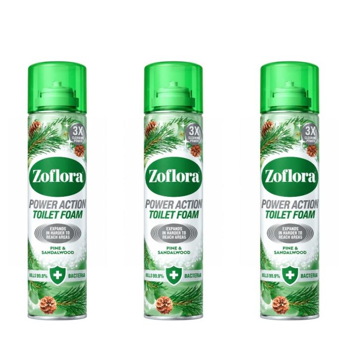 Zoflora Pine & Sandalwood Toilet Foam Cleaner 300ml - Pack of 3