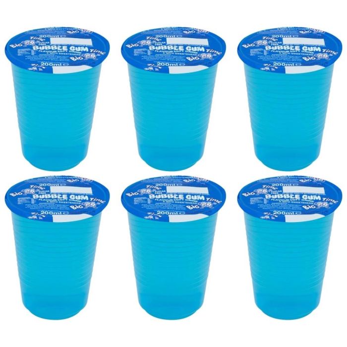 Big Time Bubble Gum Flavour Soft Drink with Sweeteners 200ml - Pack of 6