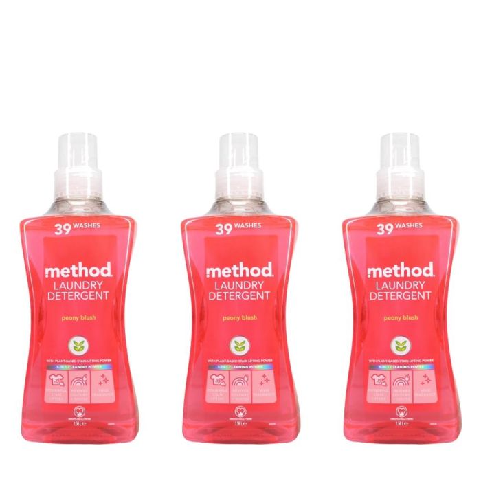 Method Peony Blush Laundry Detergent 39 Washes 1.56L - Pack of 3