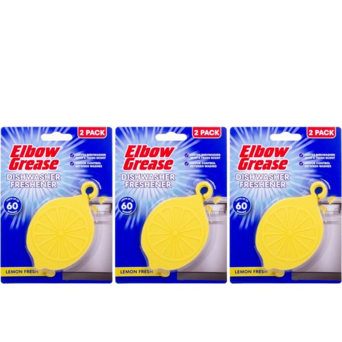 Elbow Grease Lemon Fresh Dishwasher Freshener Up to 60 Washes - Pack of 3