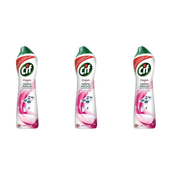 Cif Cream Pink Flower Cleaner 500ml - Pack of 3