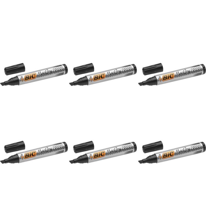 BIC Marking 2300 Permanent Black Marker 1 Pen - Pack of 6