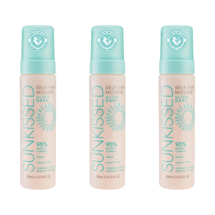 Sunkissed Ultra Dark Self Tan Mousse 200ML - Pack of 3