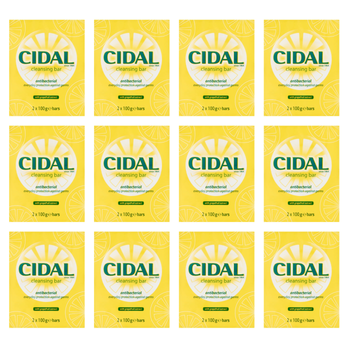 Cidal Antibacterial Cleansing Bars 2 x 100g - Pack of 12