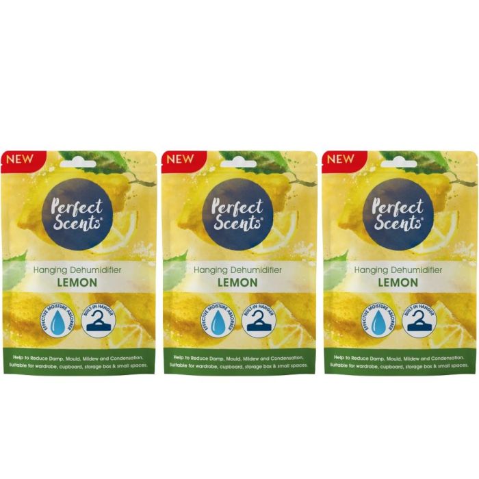 Perfect Scents Lemon Hanging Dehumidifier 180g - Pack of 3