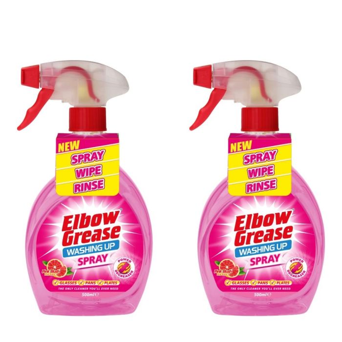 Elbow Grease Pink Blush Washing Up Liquid Spray 500ml - Pack of 2