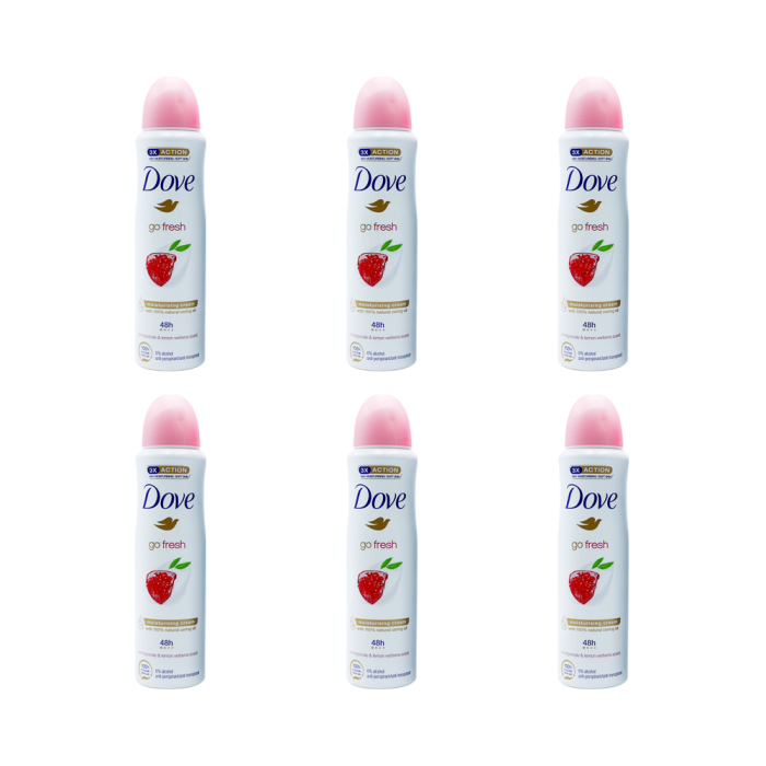 Dove Pomegranate Antiperspirant Deodorant Spray 150ml - Pack of 6