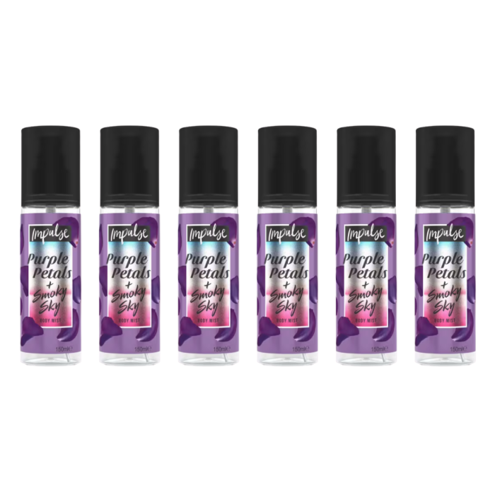 Impulse Purple Petals & Smoky Sky Body Mist 150ml - Pack of 6