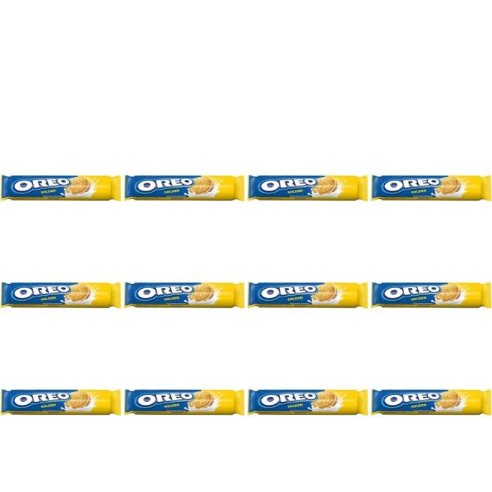 Oreo Golden Vanilla-Flavoured Sandwich Biscuits, 154g - Pack of 12