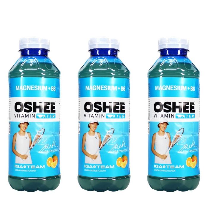 Oshee Magnesium +B6 Vitamin Water Drink 555ml - Pack of 3