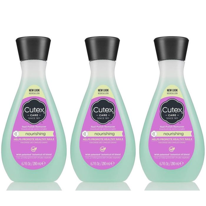 Cutex Nourishing Nail Polish Remover 200ml - Pack of 3