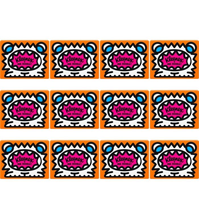 Kleenex x Mr Doodle Limited Edition Cube Tissues 48 Sheets - Pack of 12