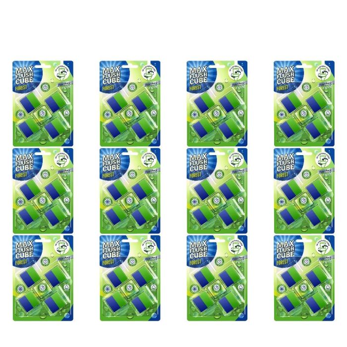 Max Flush Cube Forest Toilet Cleaner 4 x 50g - Pack of 12