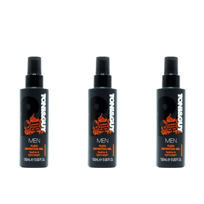 Toni & Guy Flexible Lightweight Flexi Definition Men Hair Styling Gel 150ml - Pack of 3