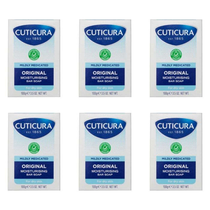 Cuticura Mildly Medicated Moisturising Bar Soap 100g - Pack of 6