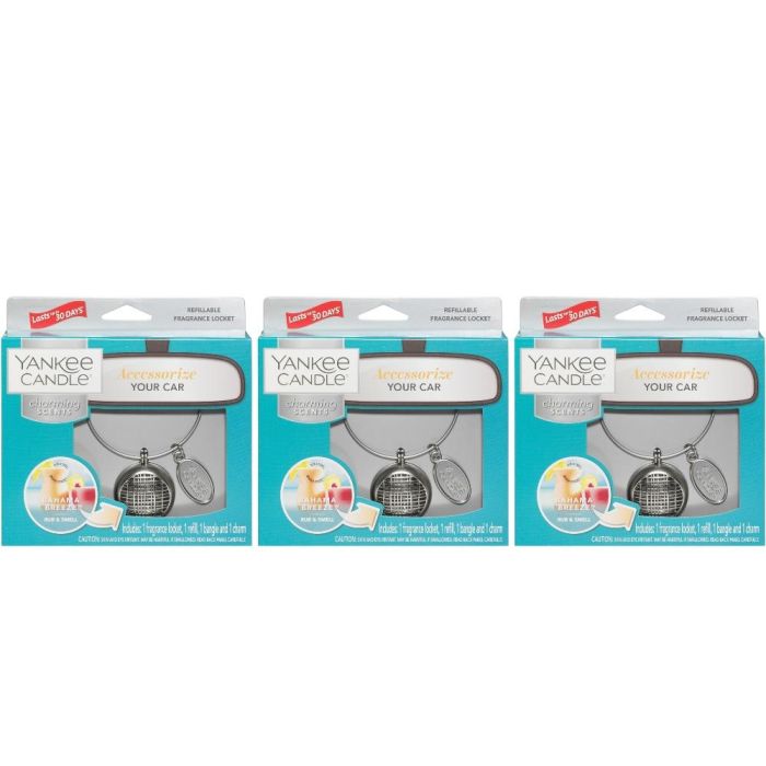 Yankee Candle Bahama Breeze Car Fragrance Starter Kit - Pack of 3