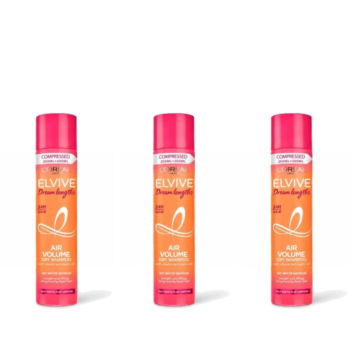 Loreal Elvive Dream Lengths Dry Shampoo 200ml - Pack of 3