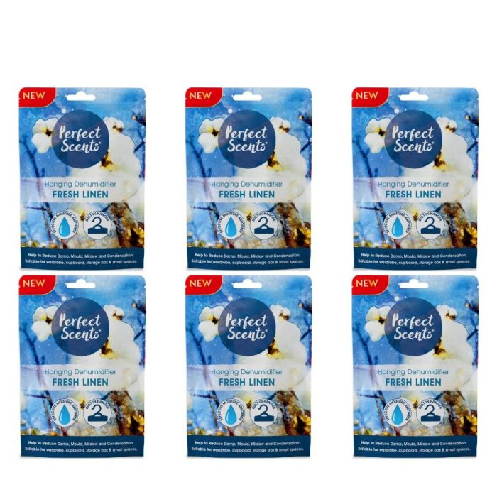 Perfect Scents Fresh Linen Hanging Dehumidifier 180g - Pack of 6