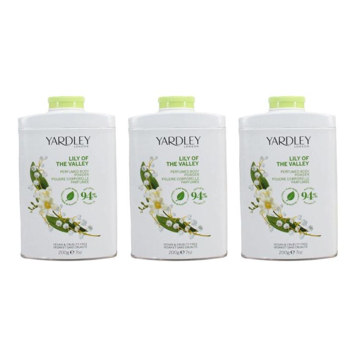 Yardley Perfumed Body Powder Lily of the Valley 200g x 3