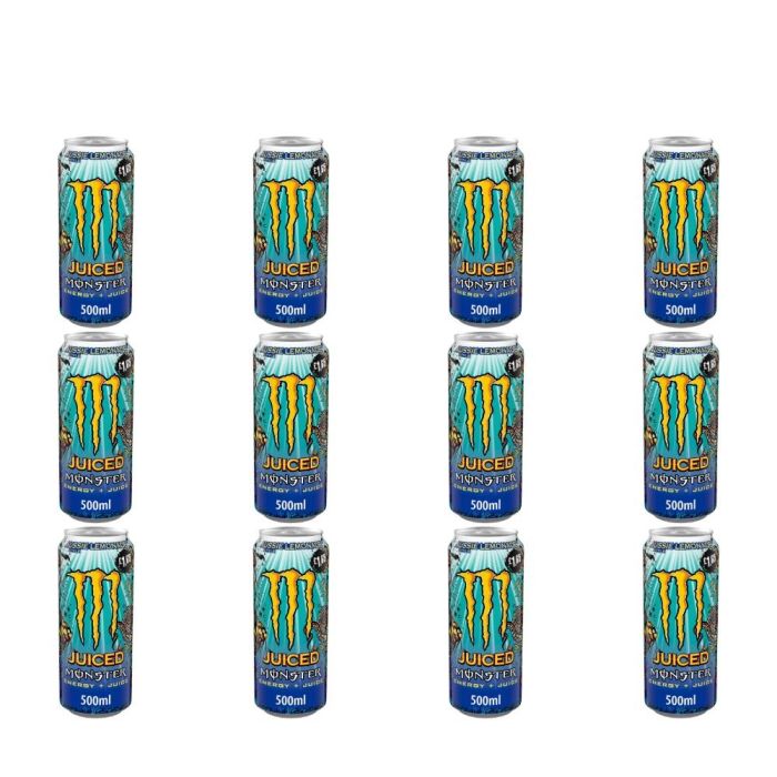 Monster Aussie Lemonade Juiced Energy Drink 500ml - Pack of 12