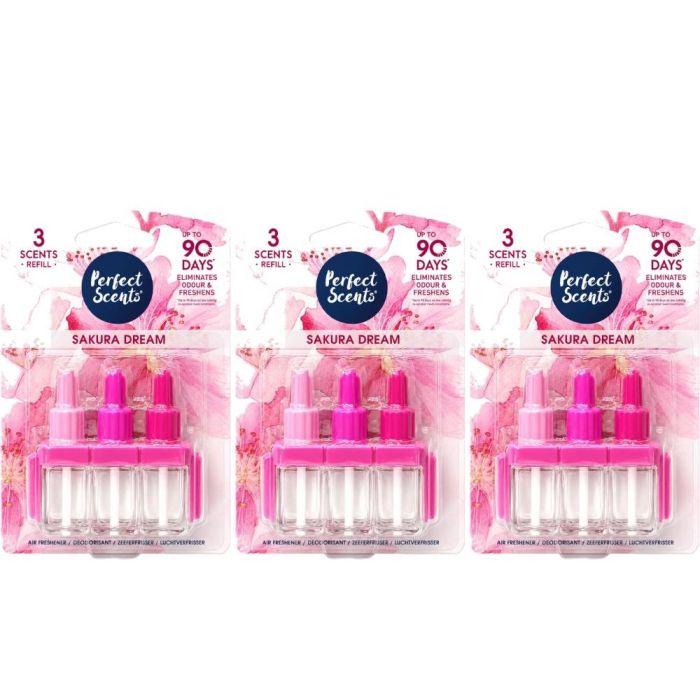 Perfect Scents Sakura Dream Air Freshener 3 Refill 20ml Per Pack - Pack of 3