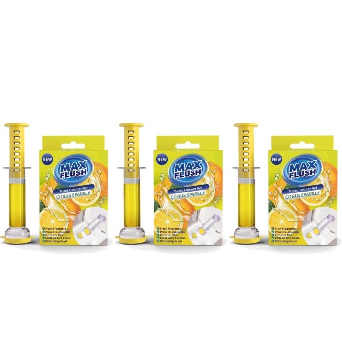 Max Flush Citrus Sparkle Toilet Cleaner Gel 45ml - Pack of 3